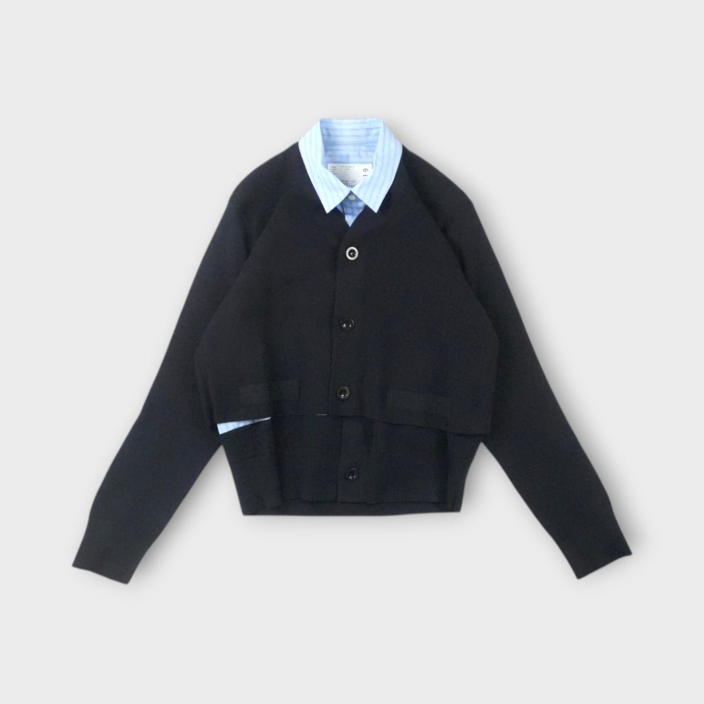 sacai WOMEN Poplin x Cotton Knit Cardigan