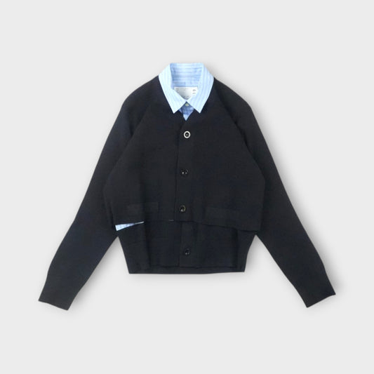 sacai WOMEN Poplin x Cotton Knit Cardigan