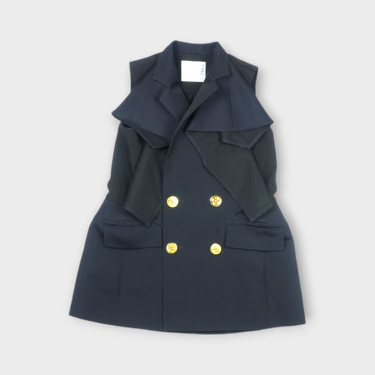 sacai Emblem Double-Faced Silk Cotton Vest