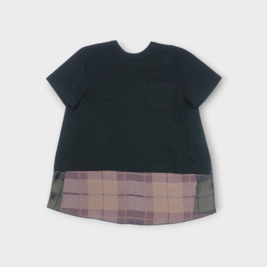 sacai Plaid Print x Cotton Jersey T-Shirt