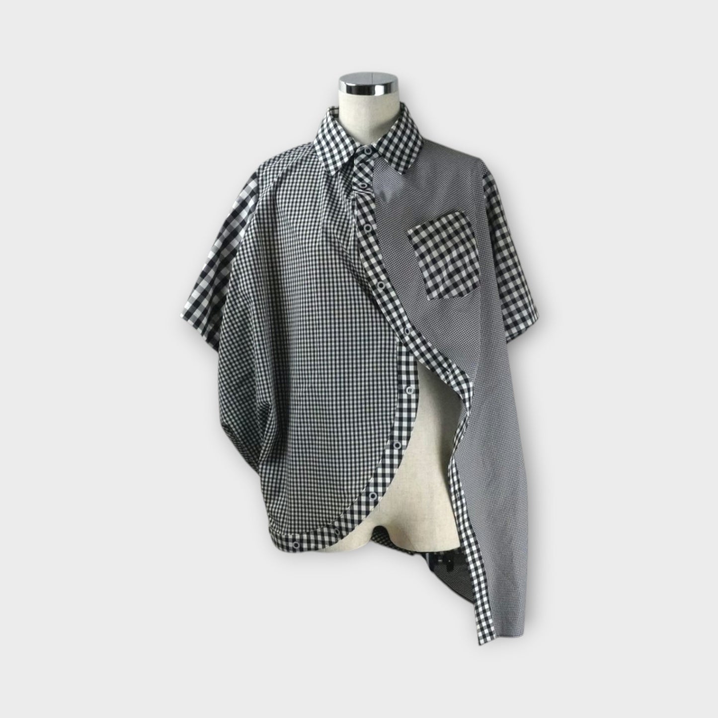 ANREALAGE BALL MULTI PATTERN HALF SLEEVE CHECK SHIRT