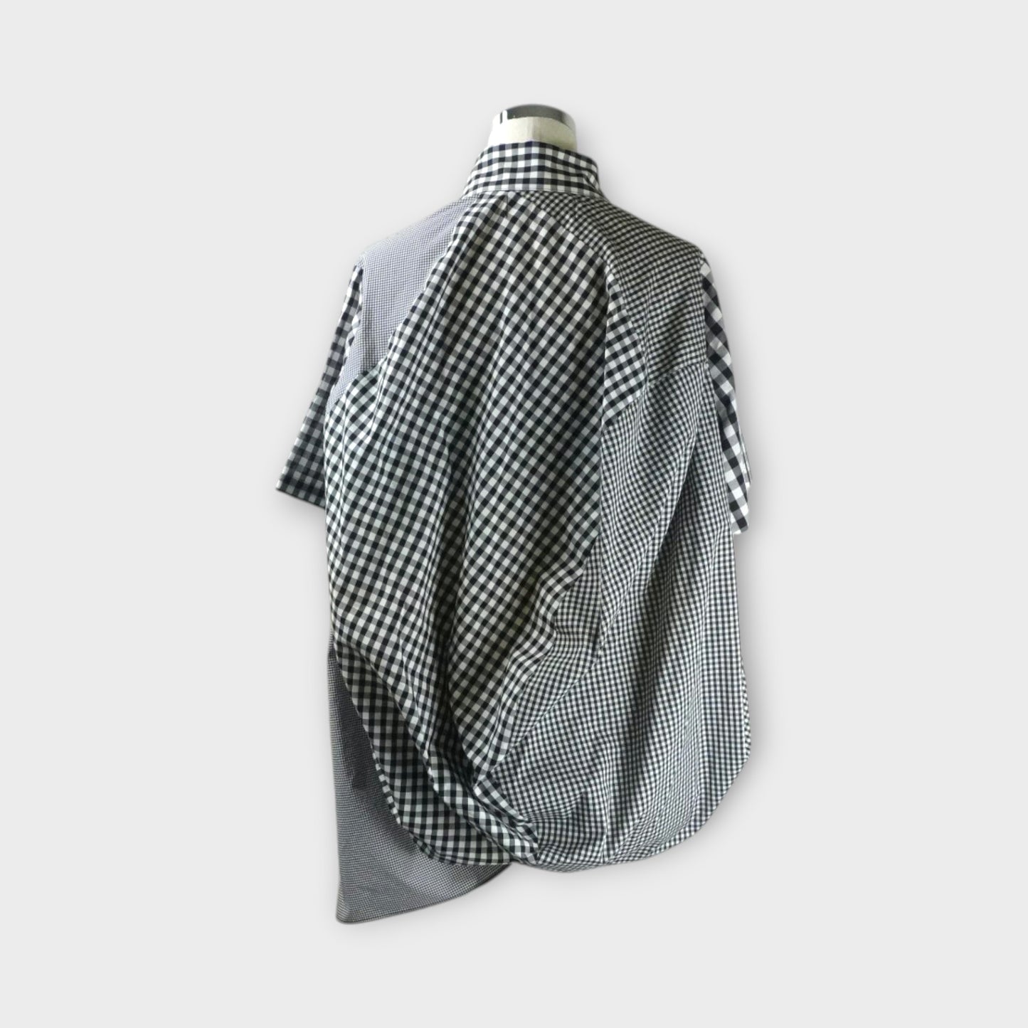 ANREALAGE BALL MULTI PATTERN HALF SLEEVE CHECK SHIRT