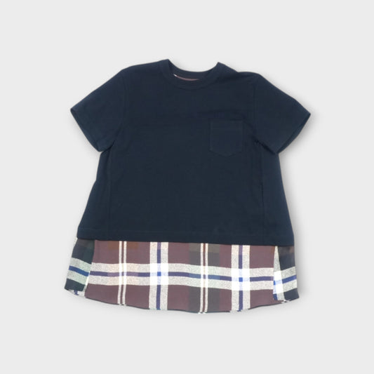 sacai Plaid Print x Cotton Jersey T-Shirt