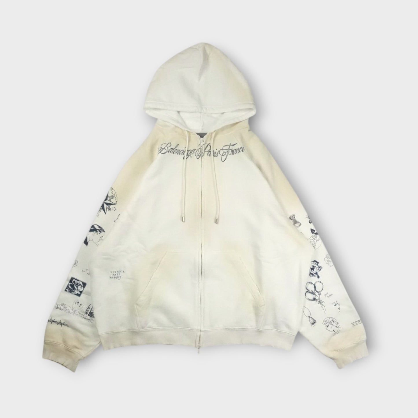BALENCIAGA Raglan Zip Up Hoodie