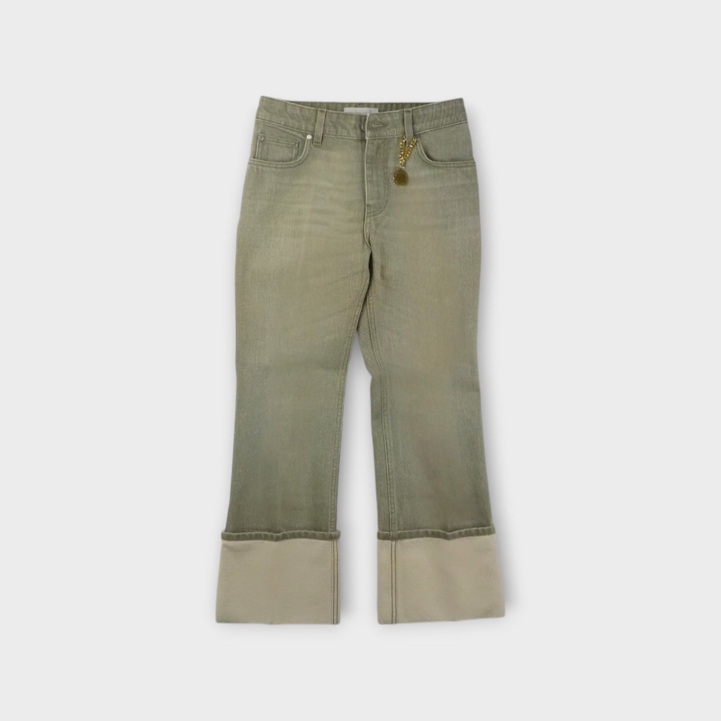 STELLA McCARTNEY CROPPED TURN UP JEANS