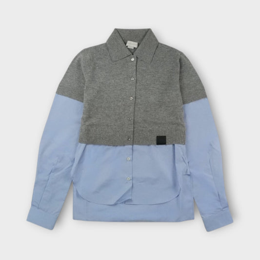 STELLA McCARTNEY MIX KNIT AND SHIRTING CARDIGAN