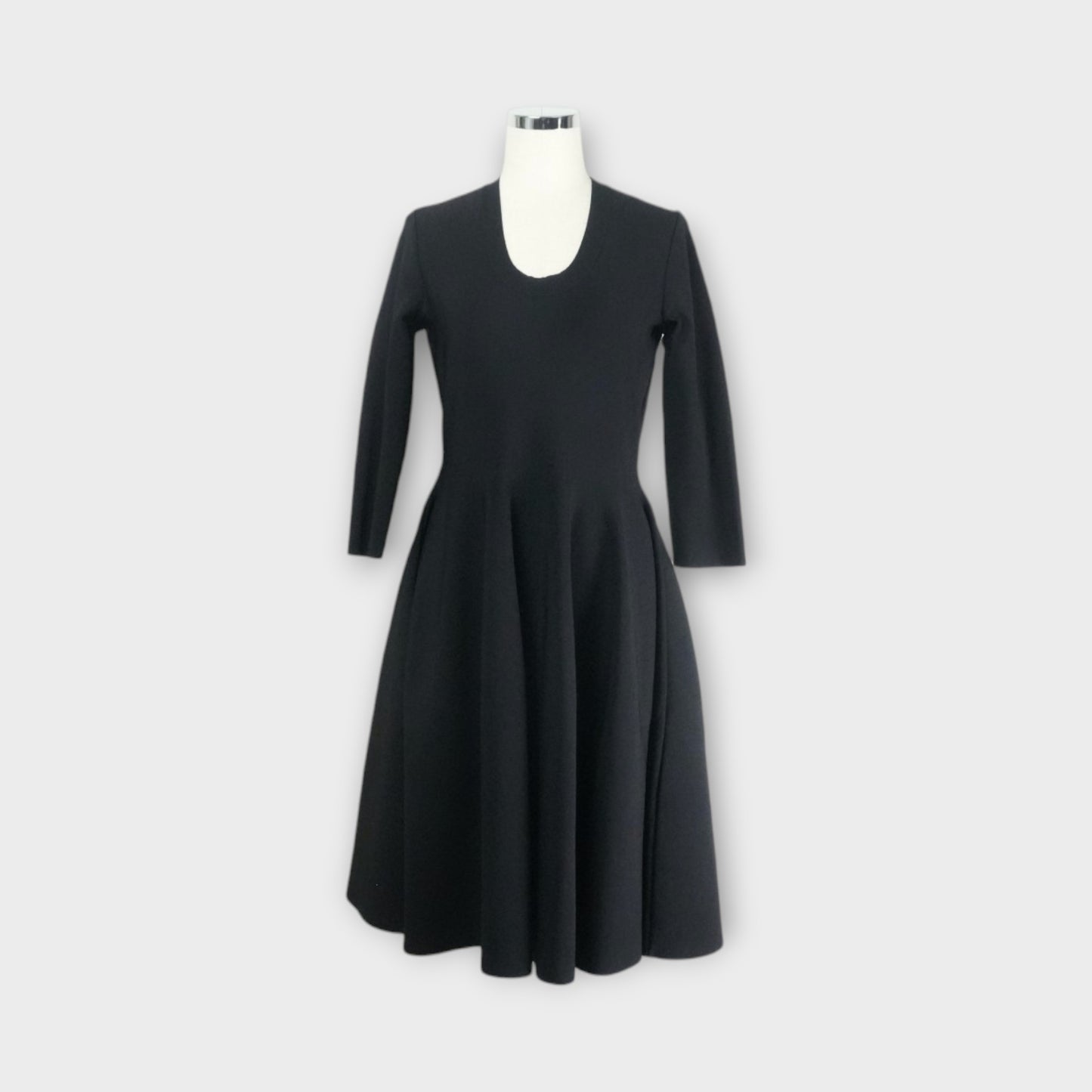 STELLA McCARTNEY COMPACT KNIT FIT AND FLARE DRESS