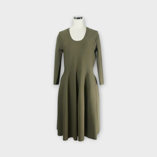 STELLA McCARTNEY COMPACT KNIT FIT AND FLARE DRESS