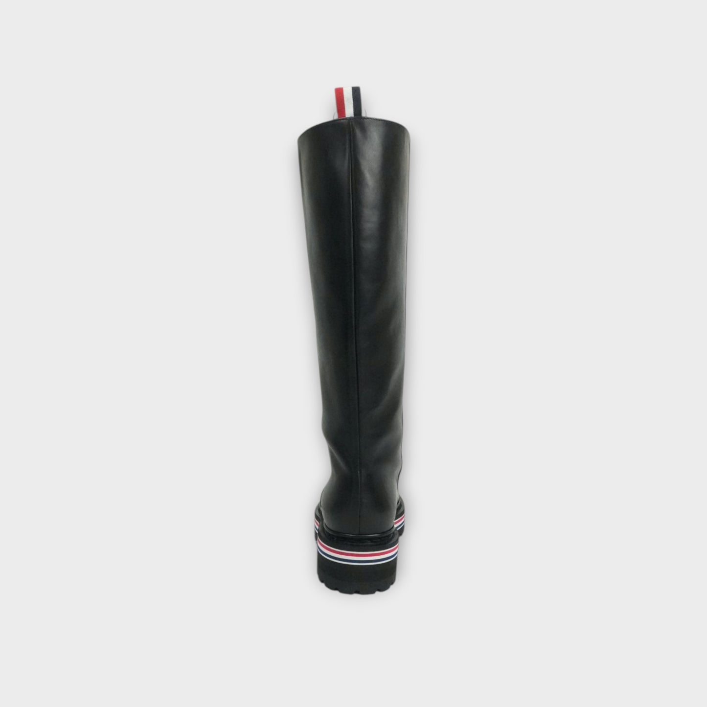 THOM BROWNE KNEE-HIGH BOOT W/ ALL TERRAIN SOLE IN VITELLO CALF LEATHER