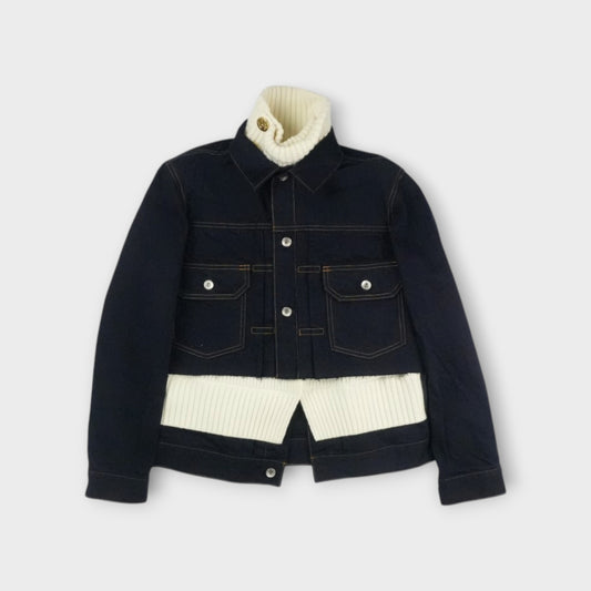 sacai WOMEN Denim x Wool Knit Jacket