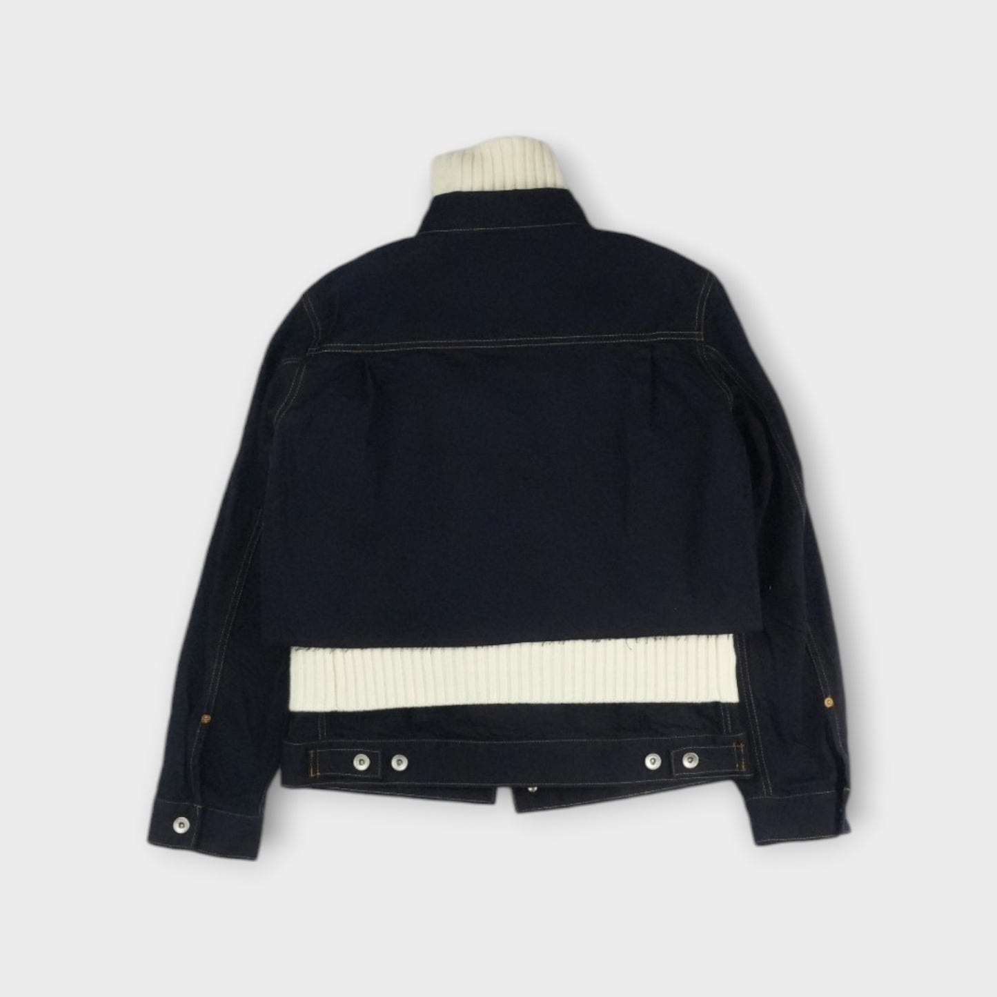 sacai WOMEN Denim x Wool Knit Jacket