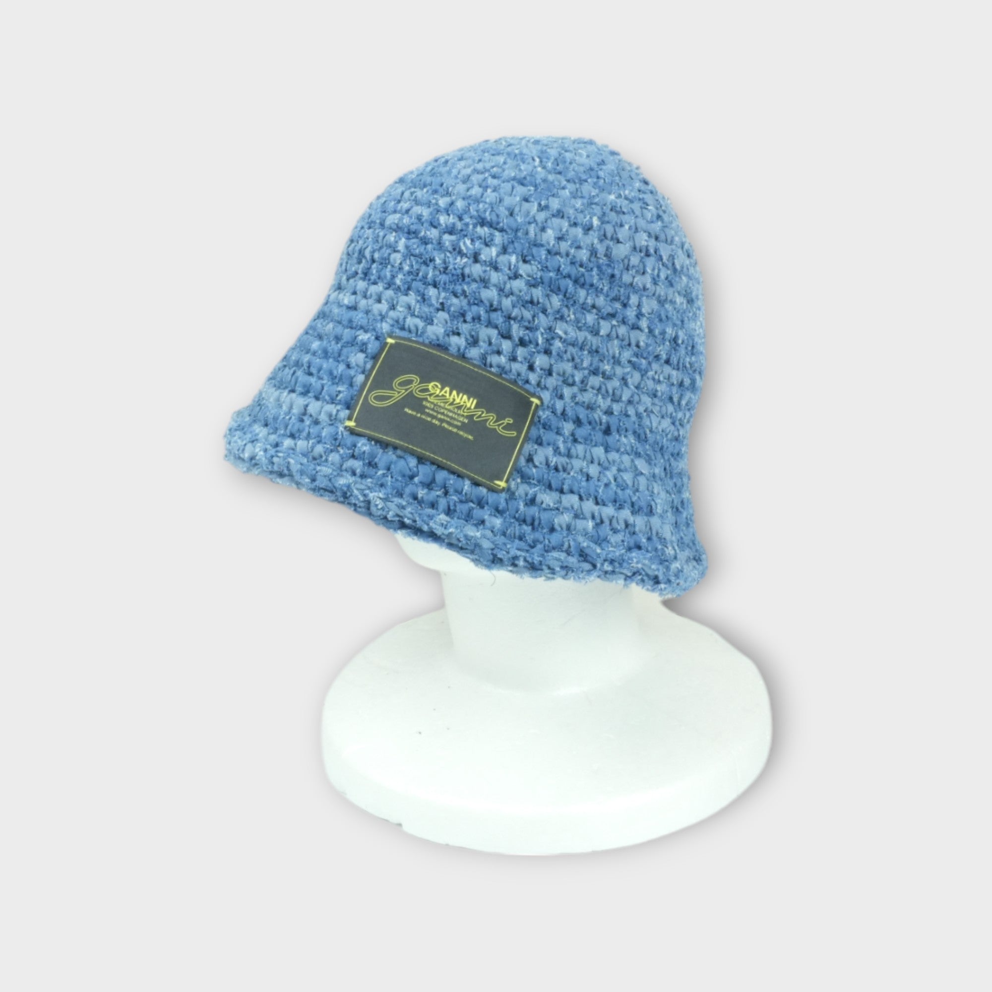 GANNI Denim Handknit Bucket Hat – mou by ACROPOLIS