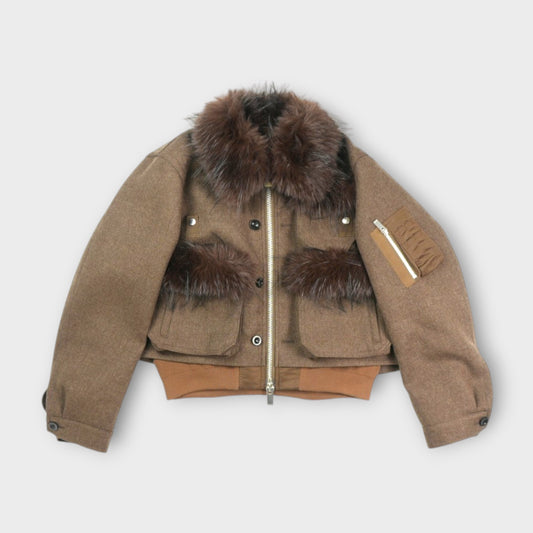 sacai WOMEN Wool Melton Blouson