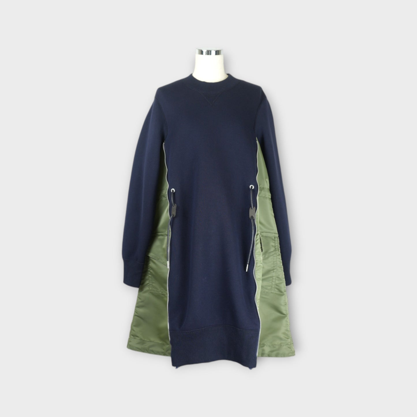 sacai Sponge Sweat x Nylon Twill Dress