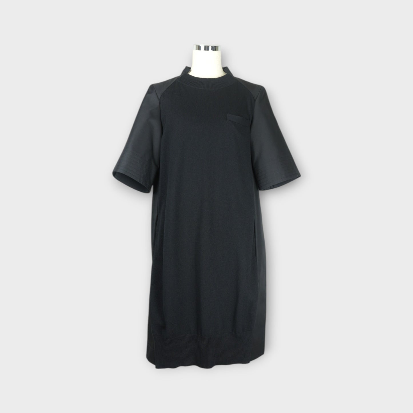 sacai Cotton Gabardine x Knit Dress