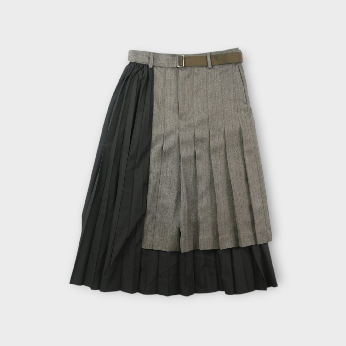 sacai WOMEN Herringbone Suiting x Poplin Skirt
