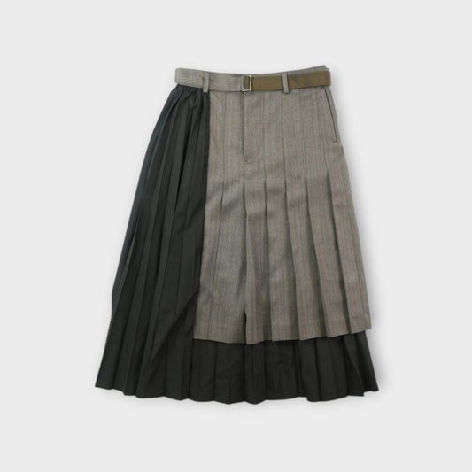 sacai WOMEN Herringbone Suiting x Poplin Skirt