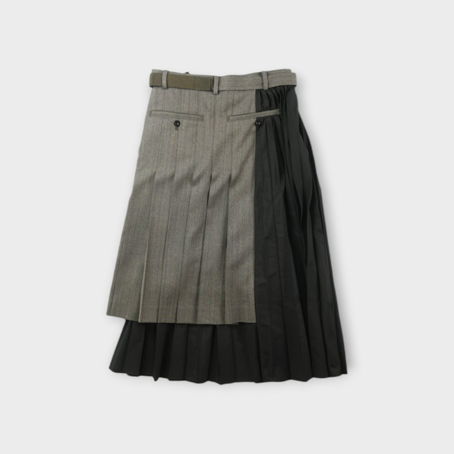 sacai WOMEN Herringbone Suiting x Poplin Skirt