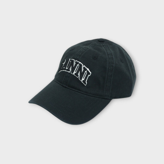 GANNI Washed Cotton Canvas Cap Emb