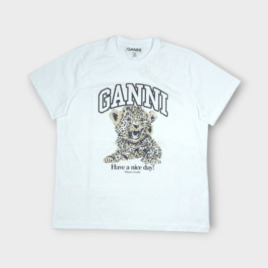 GANNI Basic Jersey Leopard Relaxed T-shirt