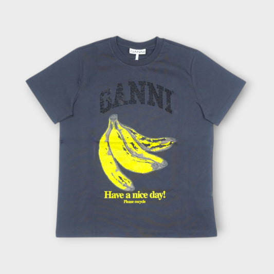 GANNI Basic Cotton Jersey Banana Relaxed T-shirt