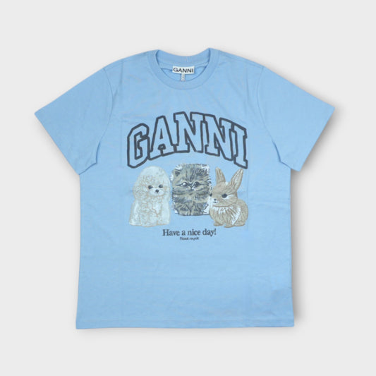 GANNI Basic Cotton Jersey Animals Relaxed T-shirt