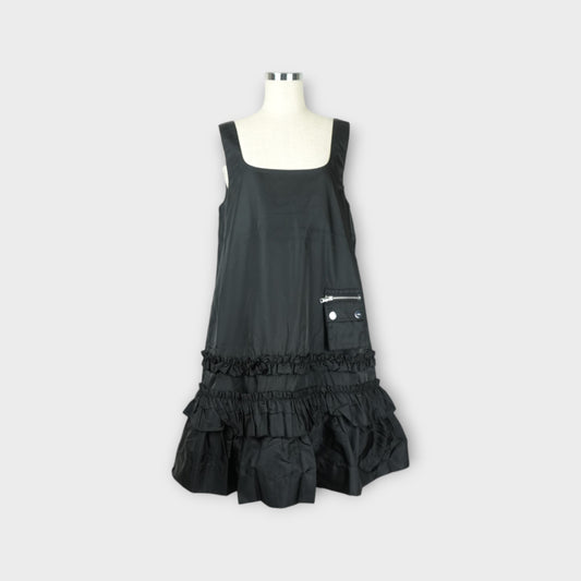 GANNI Duchesse Nylon U-neck Mini Dress