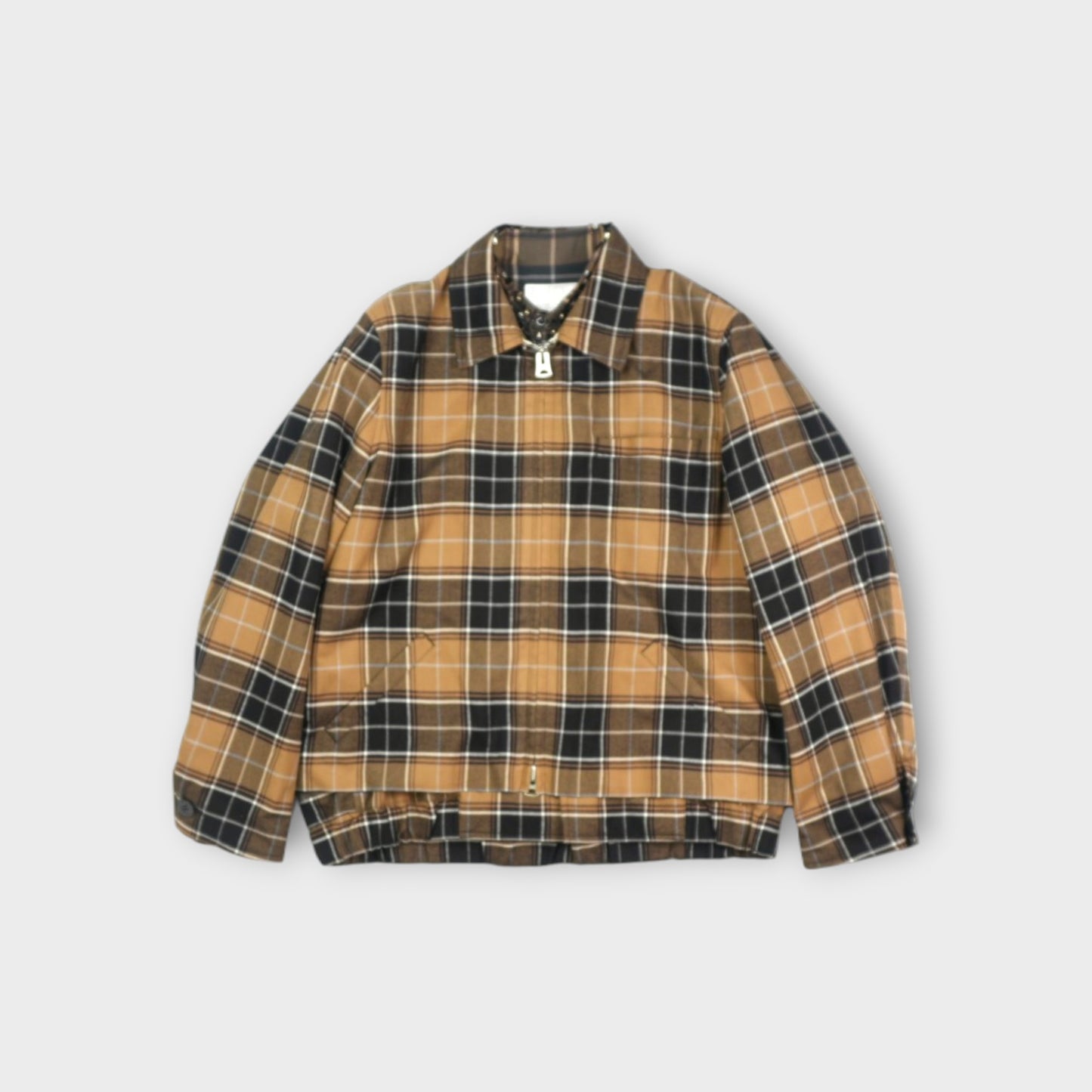 sacai MEN Bijou Embroidery Plaid Flannel Blouson
