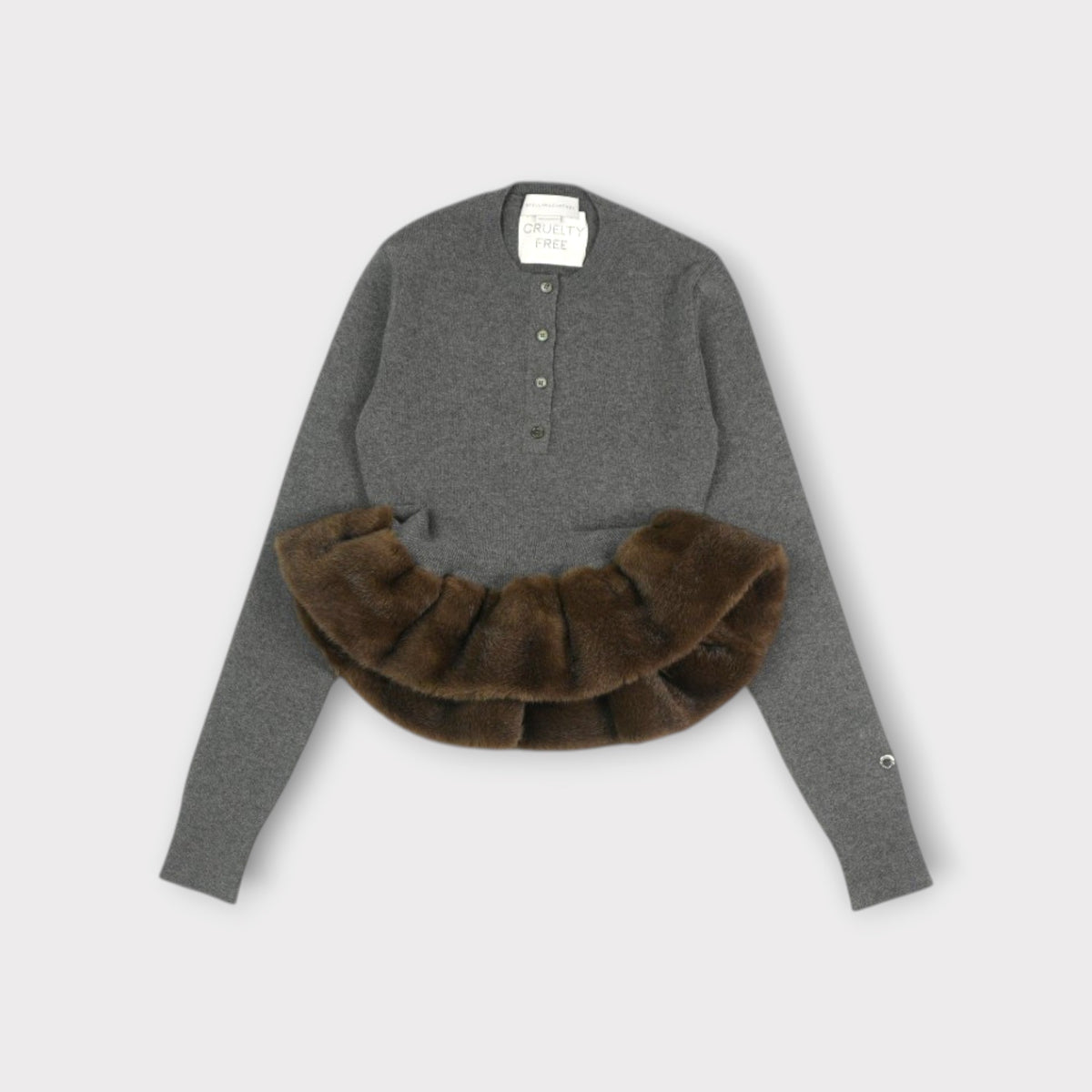 STELLA McCARTNEY CRUELTY FREE TRIM WOOL CREW NECK JUMPER