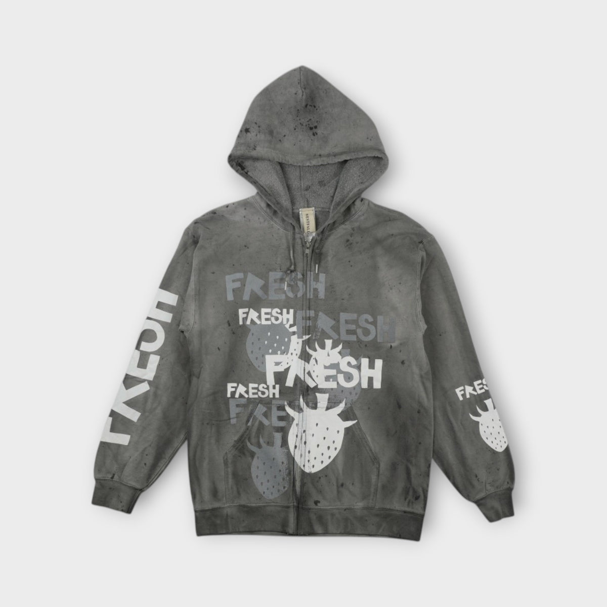 WESTFALL MULTI FRESH WHITE&GREY GRAPHIC ON ZIP-UP HOODIE