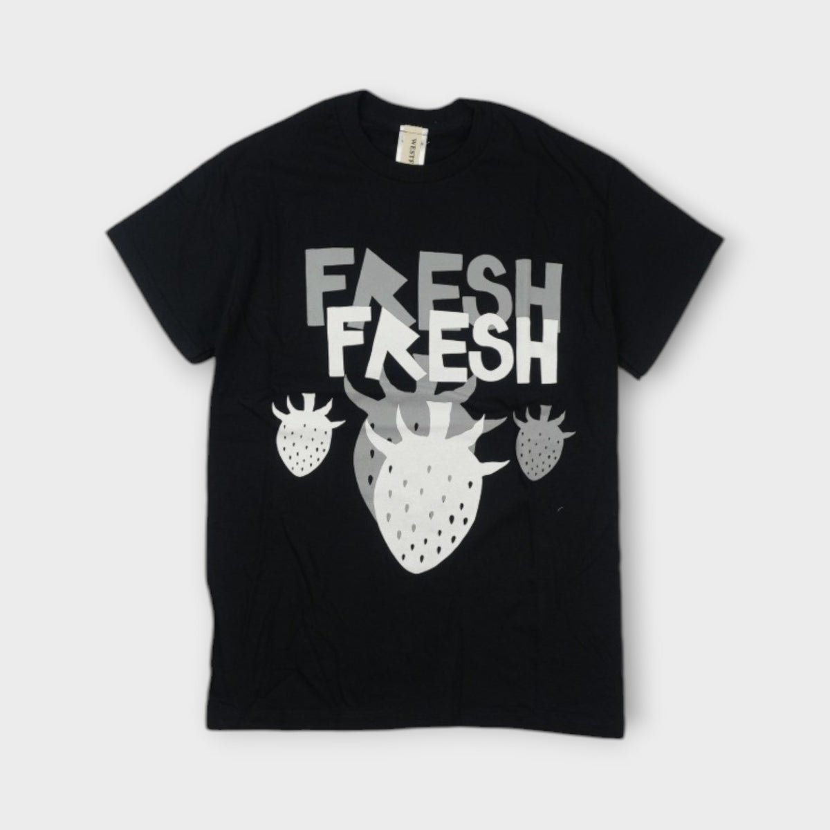 WESTFALL DOUBLE FRESH WHITE & GREY GRAPHIC ON BLACK SS TEE