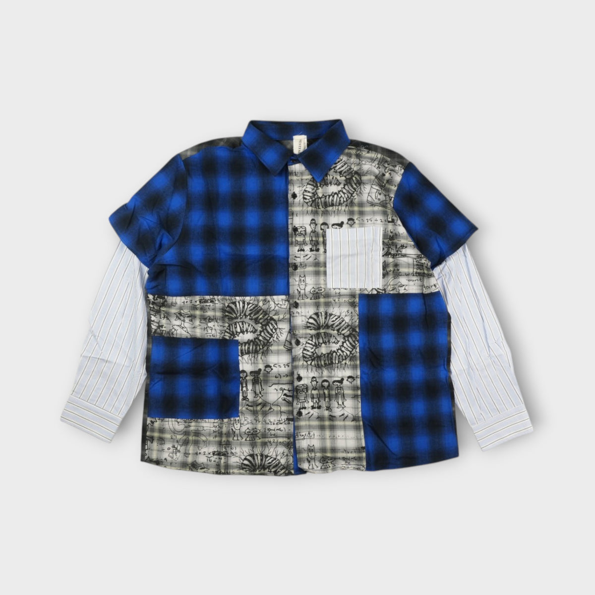 WESTFALL STUDIO WESTFALL FLANNEL SHIRT LAYERED SLEEVE