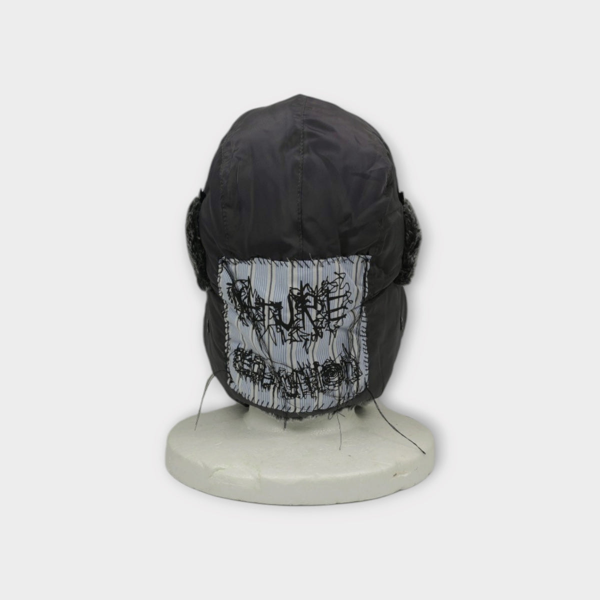 WESTFALL TRAPPER HAT WITH GREY FUR AND HAND-STITCHED PATCH