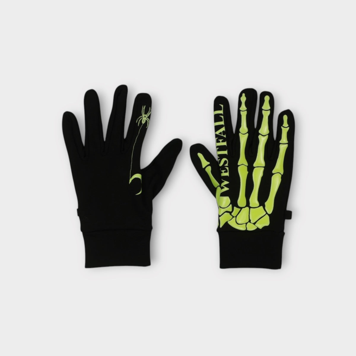 WESTFALL RUNNING GLOVES WITH WHITE GLOW IN THE DARK PRINT