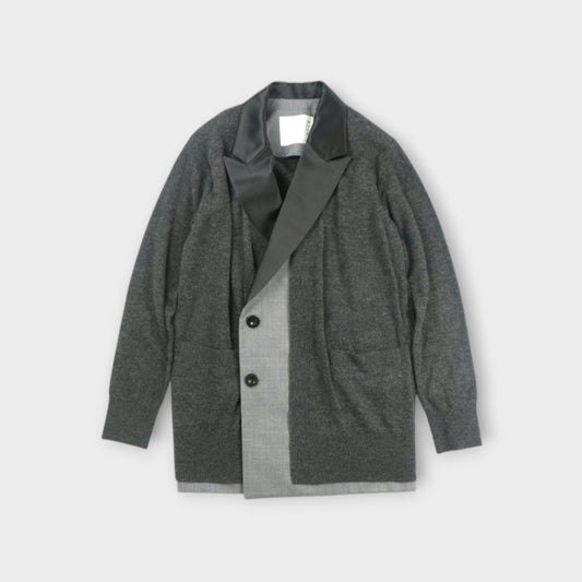 sacai WOMEN Suiting x Wool Knit Cardigan