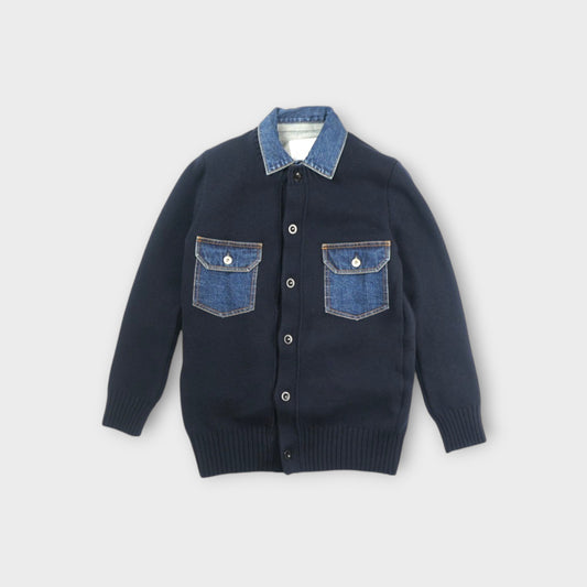 sacai WOMEN Denim x Wool Knit Cardigan