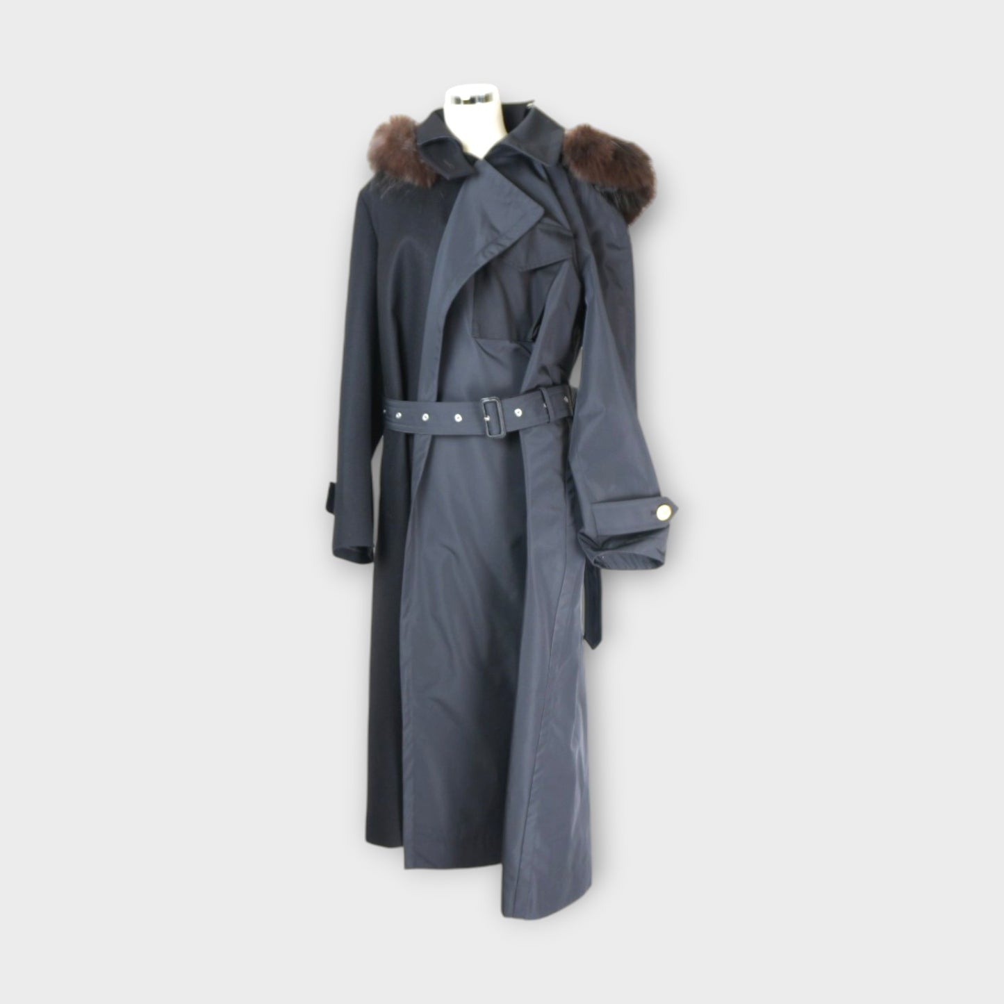 sacai WOMEN Wool Flannel x Taffeta Bonding Coat