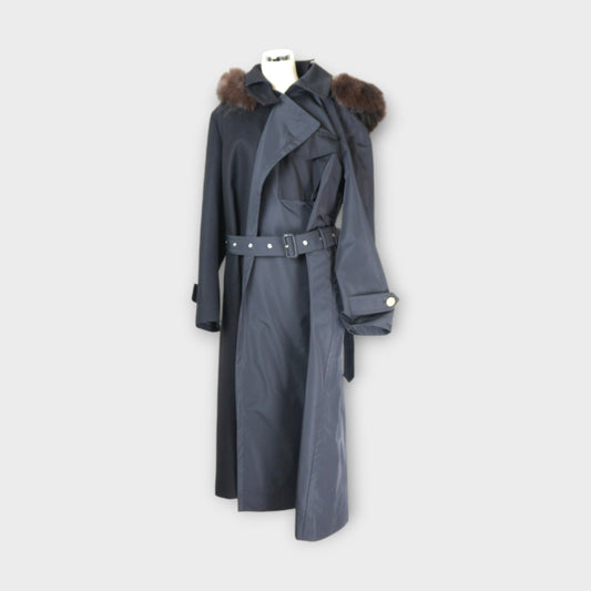 sacai WOMEN Wool Flannel x Taffeta Bonding Coat