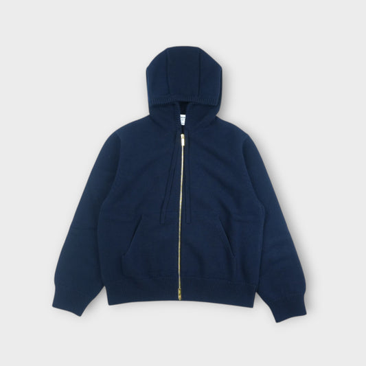 THOM BROWNE GEESE JERSEY INTARSIA ZIP UP HOODIE IN MERINO WOOL