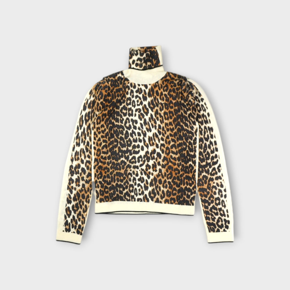 GANNI Printed Merino Turtleneck