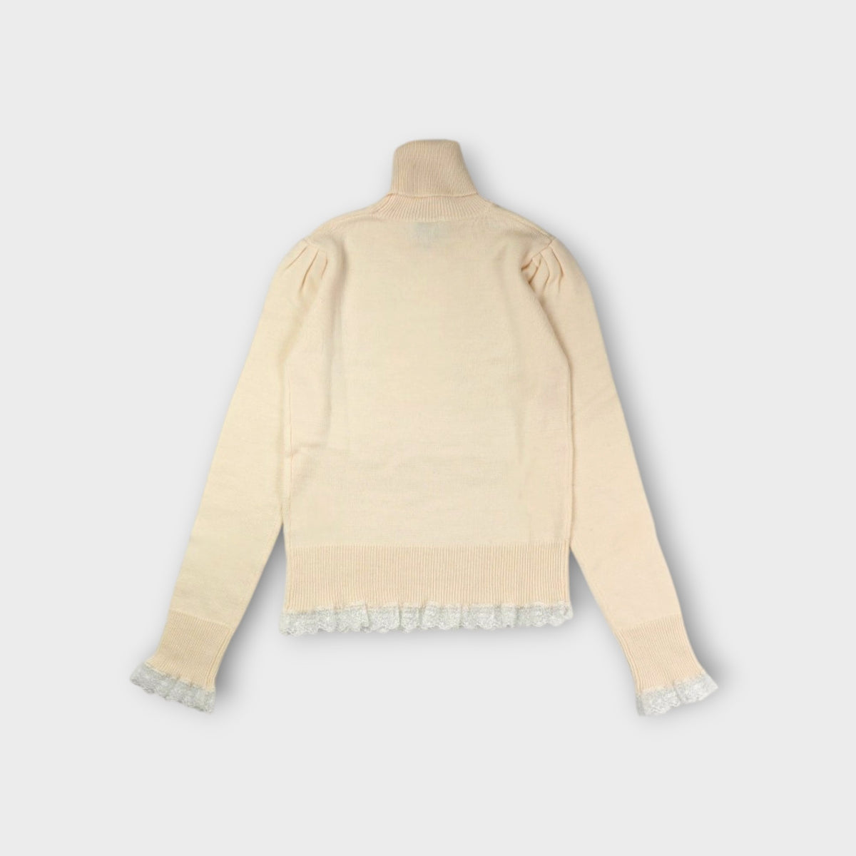 GANNI Merino Turtleneck w lace details