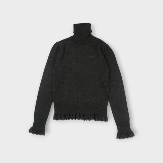 GANNI Merino Turtleneck w lace details