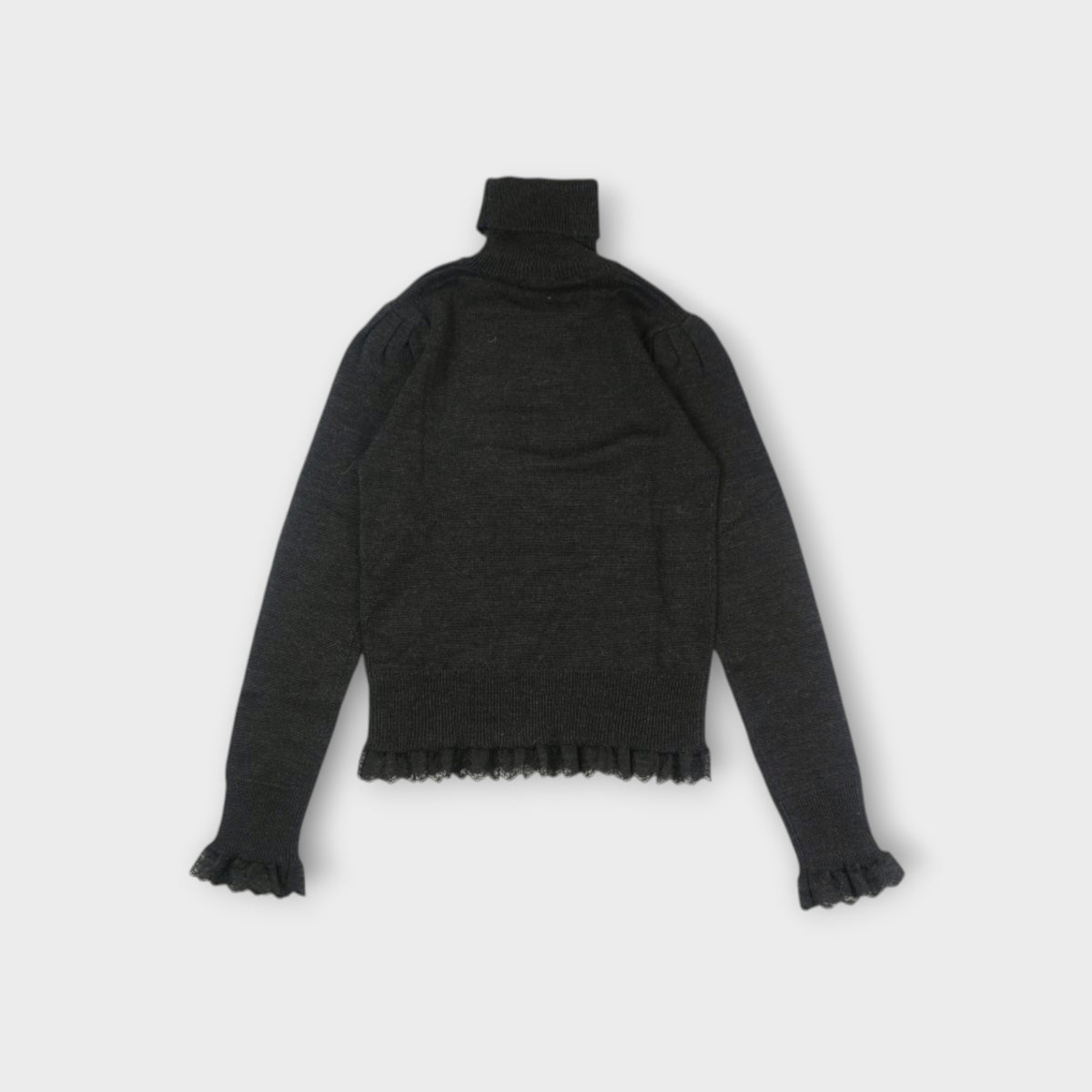 GANNI Merino Turtleneck w lace details