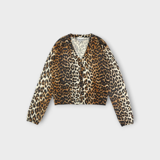 GANNI Printed Merino Cardigan