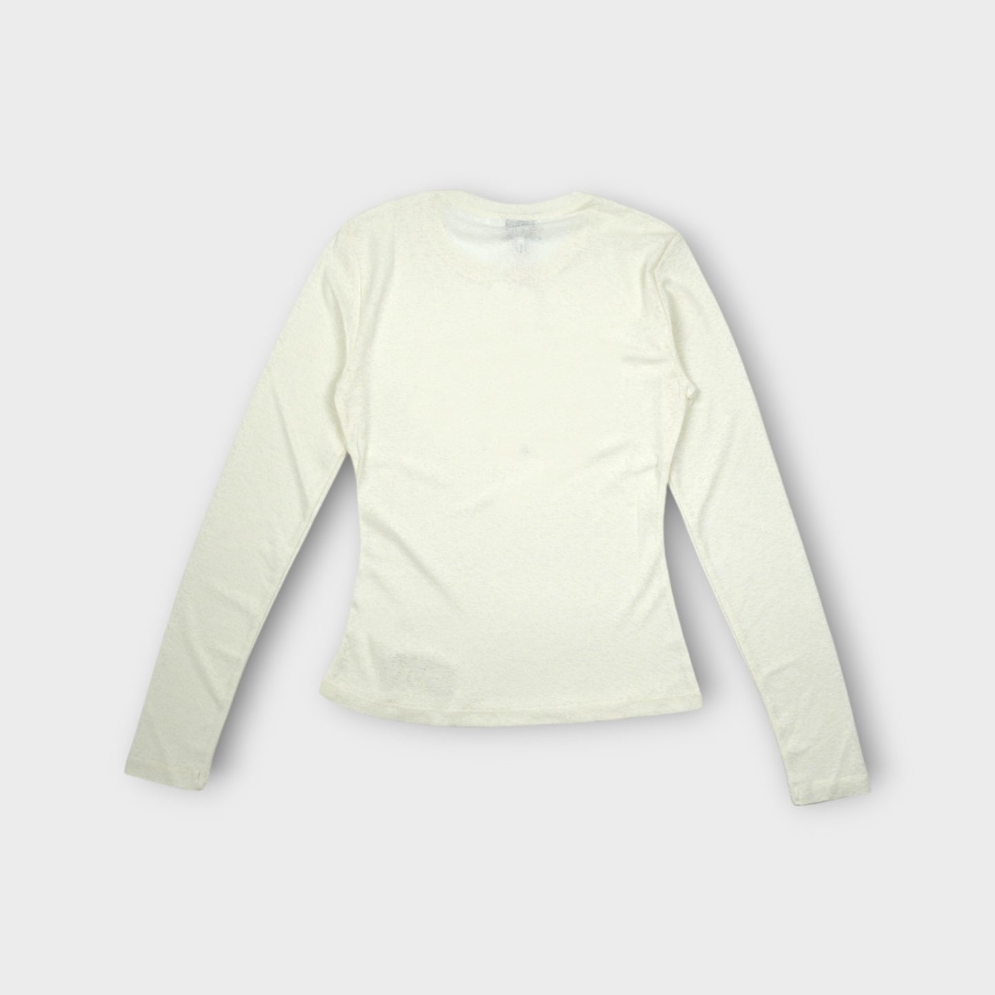 GANNI Printed Marl Mesh Long Sleeve Top