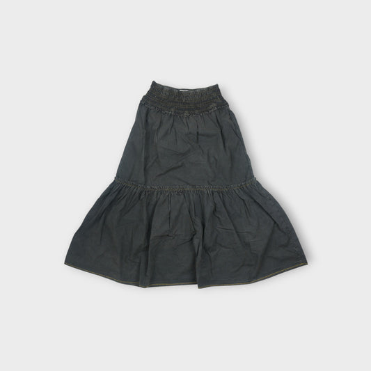GANNI Garment Dyed Coton Smock Maxi Skirt