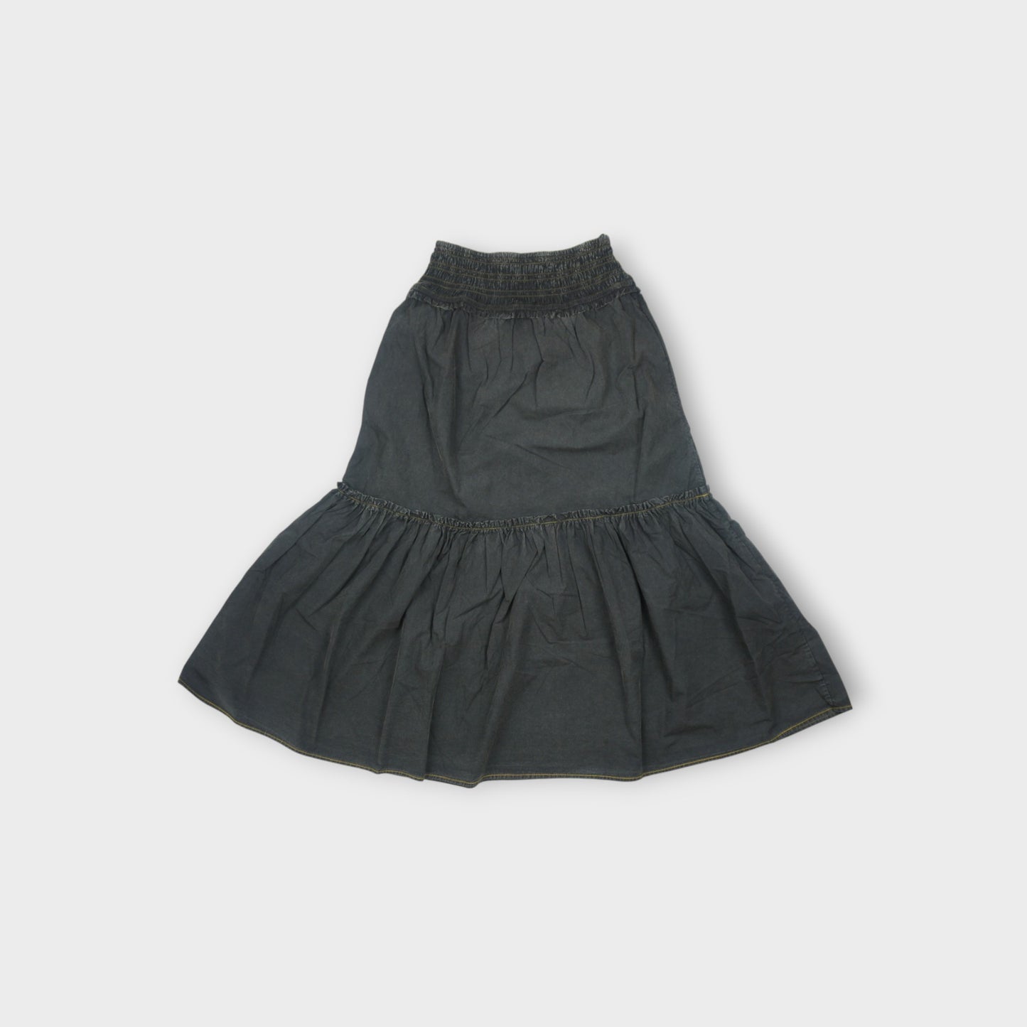 GANNI Garment Dyed Coton Smock Maxi Skirt