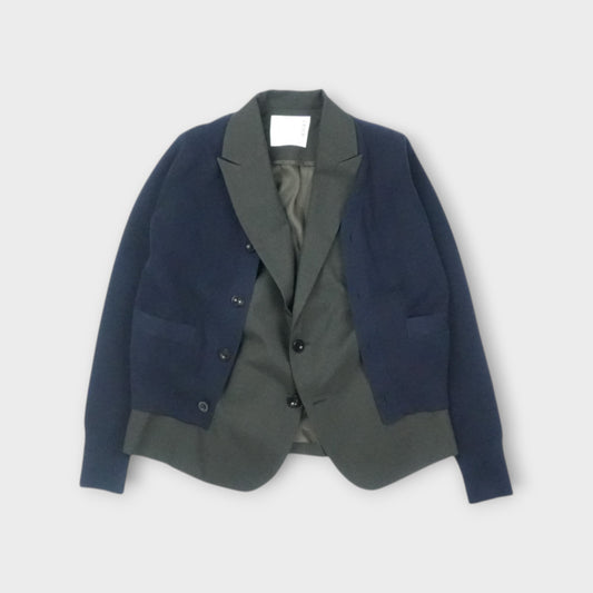 sacai Glen Check x Knit Cardigan