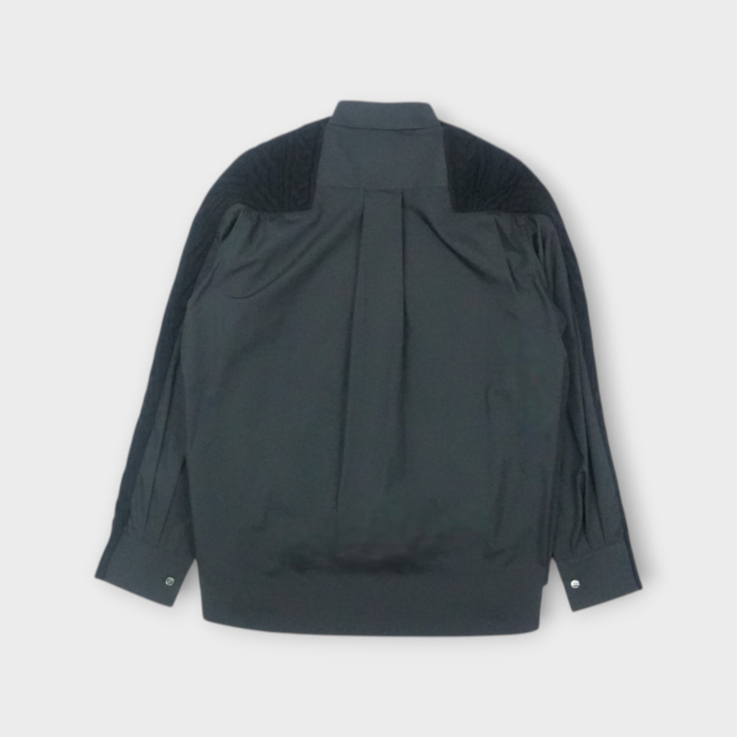 sacai Wool Knit x Cotton Poplin Cardigan