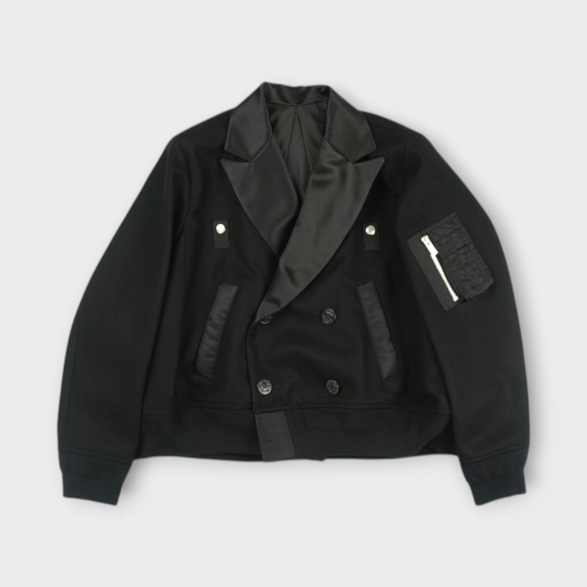 sacai WOMEN Wool Flannel x Nylon Twill Jacket